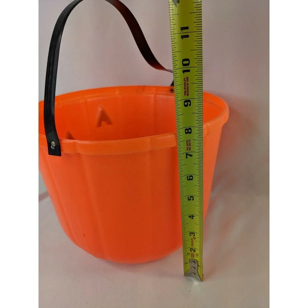 Large Pumpkin Jack o‎ Lantern Treat Bucket 10 Inch Diameter 8 Inch Tall